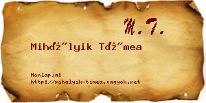 Mihályik Tímea névjegykártya