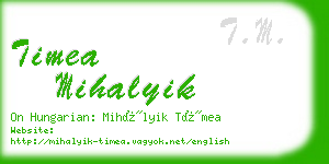 timea mihalyik business card